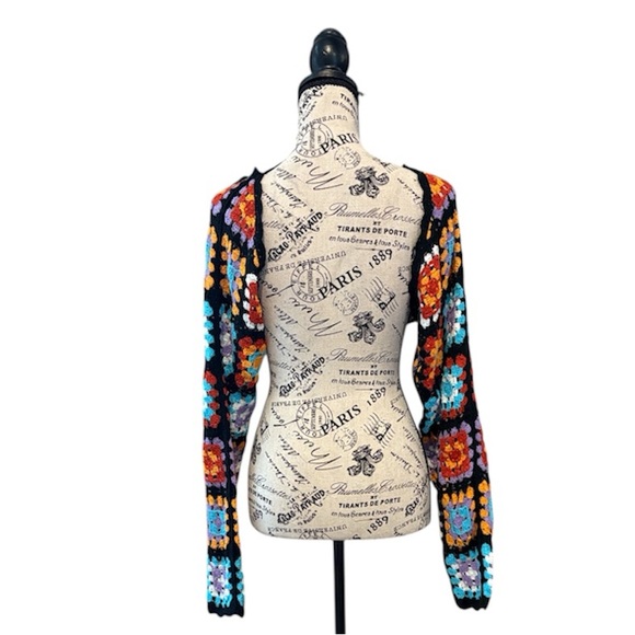 Dazy Sweaters - DAZY Colorful Crochet Cropped Cardigan Shrug  Sz M